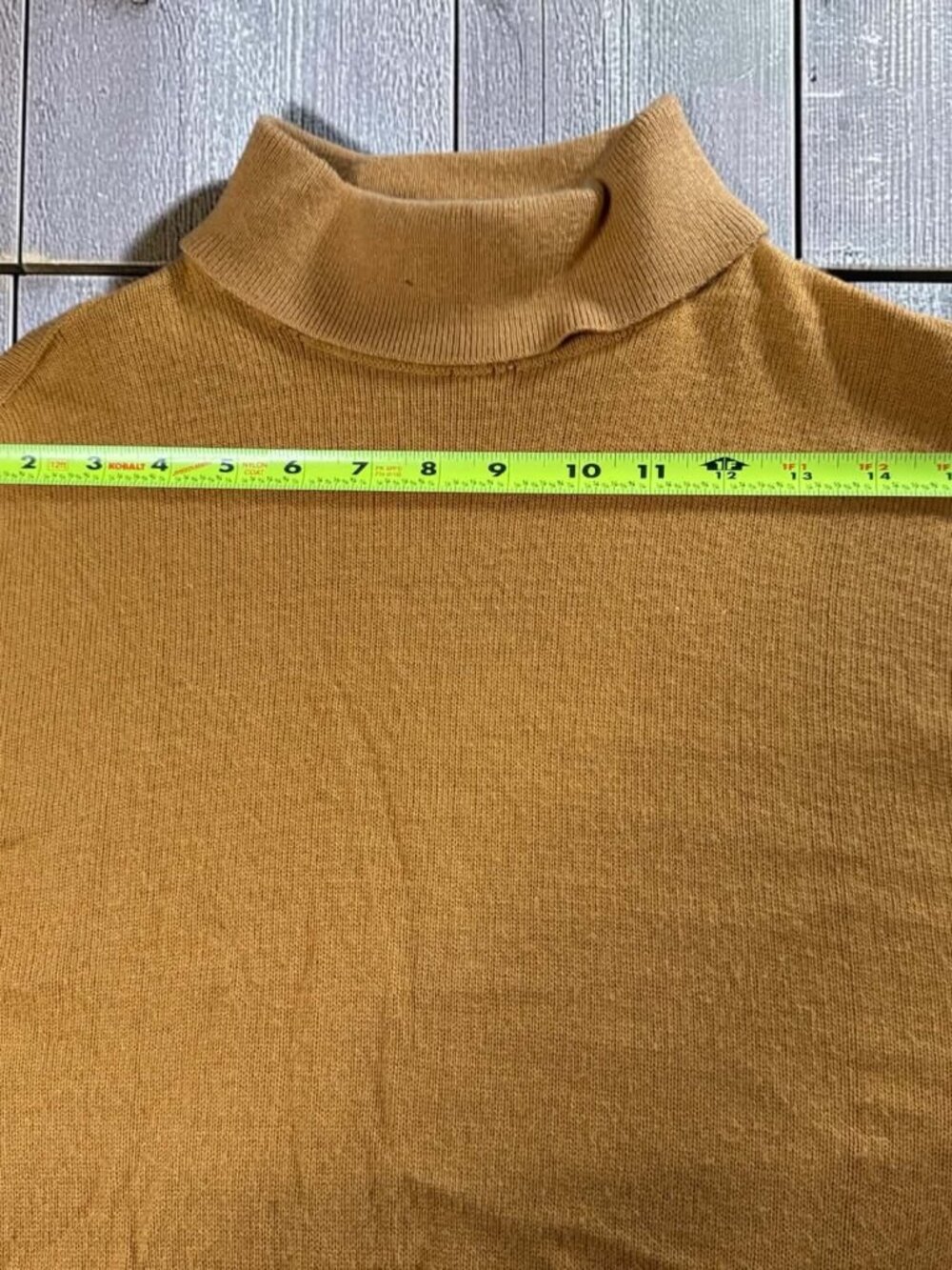 Vintage 70s Arnold Palmer Robert Bruce Turtleneck Sweater Gold Orange M Knit S/M - Picture 5 of 7